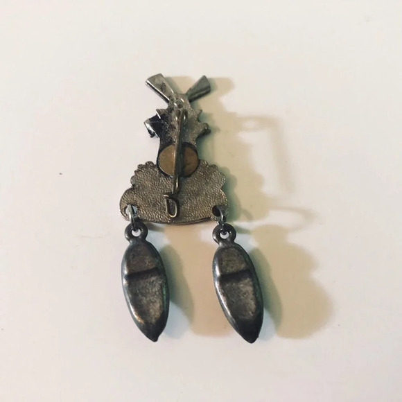 Vintage Holland  Souvenir Pin Miniature Clogs Windmills Dutch Travel - Picture 7 of 9